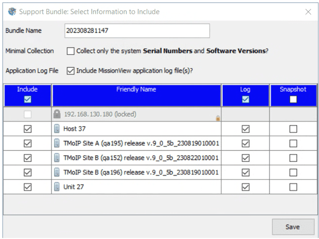 bundle dialog
