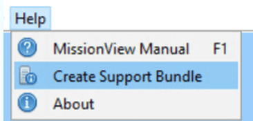 support bundle menu